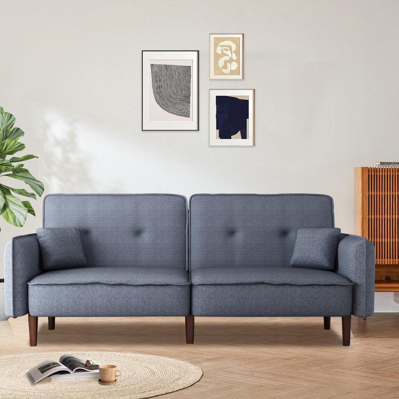 Upholstered 31'' Sleeper Sofa, Gray 100% Polyester