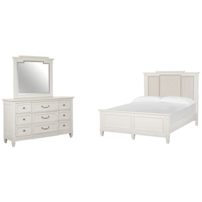 Grand lit tapissier et commode avec tiroir Murtagh