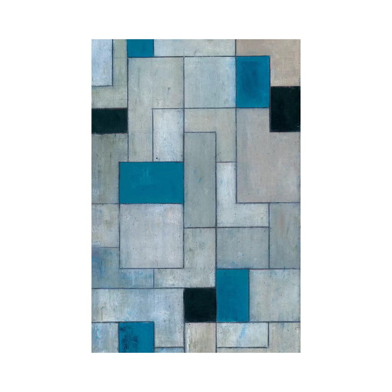«Gray Matters Black and Blue» par Stephen Cimini, Toile tendue, H 60 po x l 40 po x P 1,5 po