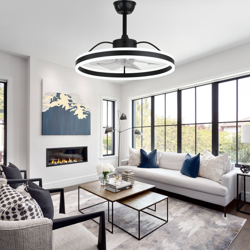 24" Smart Dimmable LED Ceiling Fan with Light, Remote & APP Control, Adjustable Color Temperature, 6-Speed Reversible for Living Room, Bedroom