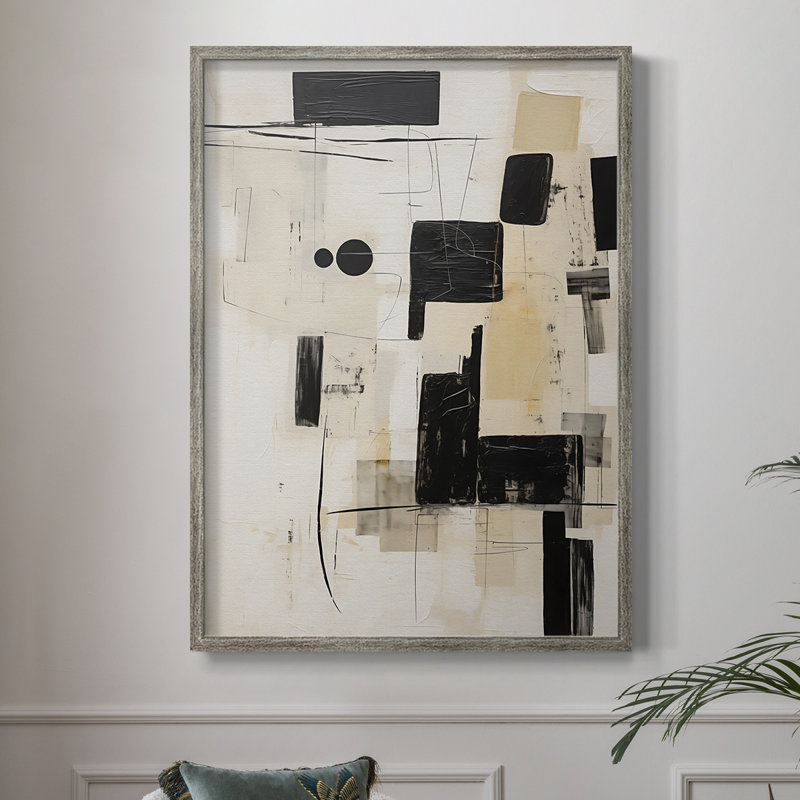 Reproduction encadrée ABSTRACT de la série CCCCLXII - bois massif, H 21 po x l 17 po
