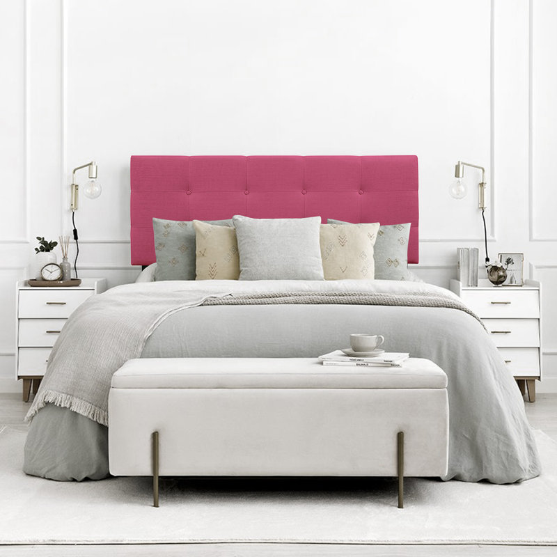 Tête de lit tapissier Annifer, Grand, Rose