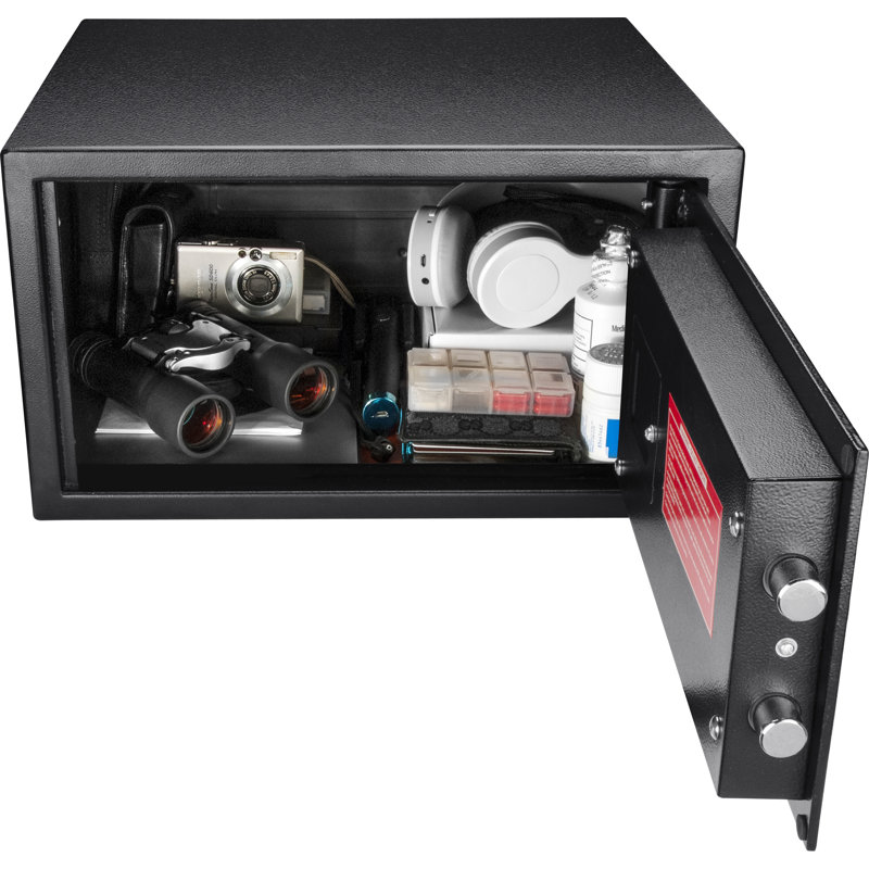 Black Steel Biometric Digital Keypad Safe with Fingerprint Scanner