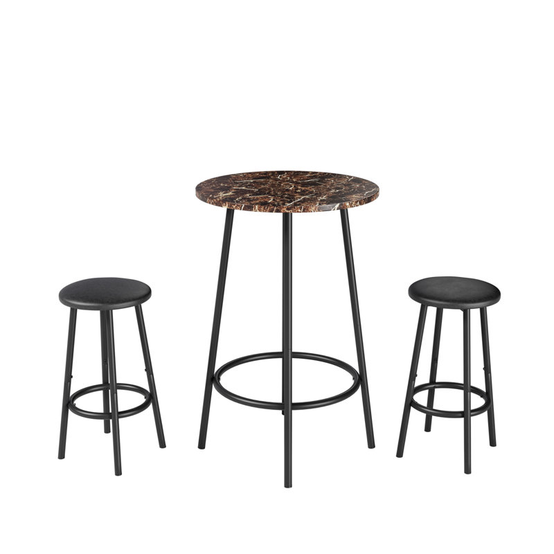 Ensemble de table de bar 3 pièces avec 2 tabourets de bar - table de pub moderne