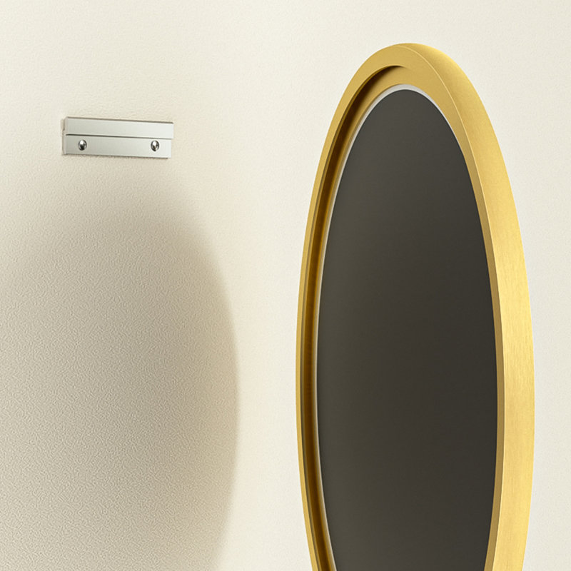 Miroir mural rond en verre trempé Evangerista, 32 po x 32 po, Noir mat
