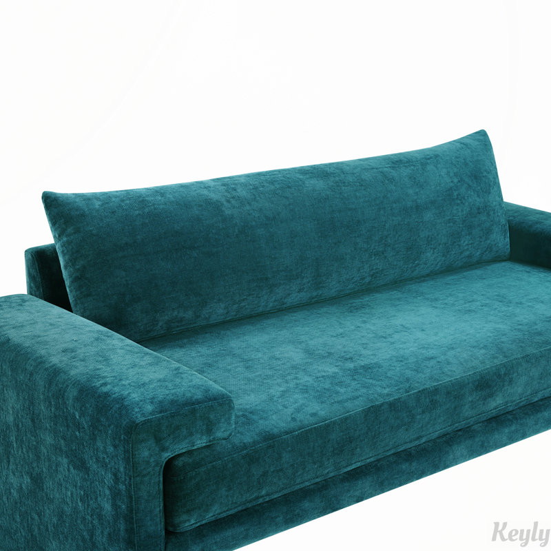 Canapé surdimensionné en chenille avec accoudoirs larges, Chenille verte, Vert