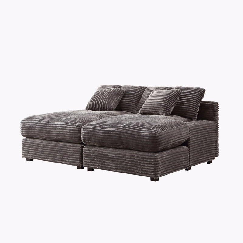Lit de repos Sleeper, Velours côtelé gris