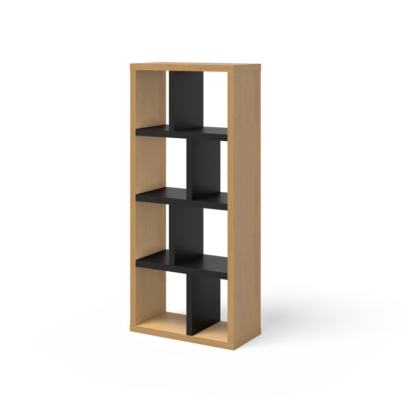 Shanisha 159cm H x 70cm W Library Bookcase, Natural/Black