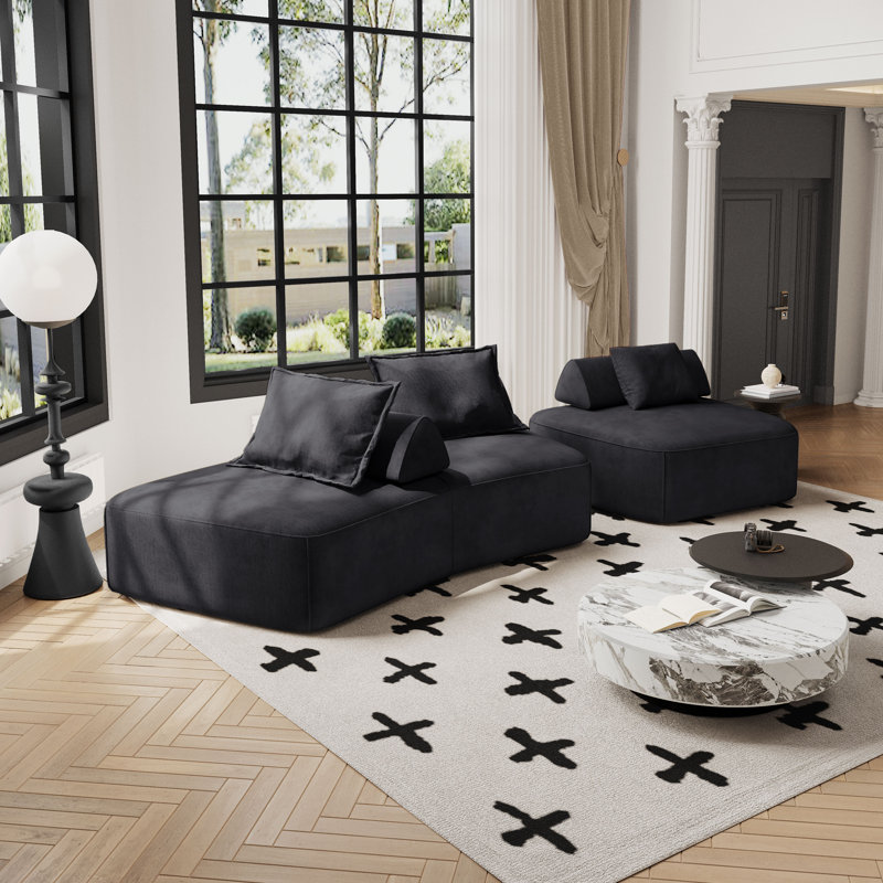 Ensemble de canapé modulaire surdimensionné de luxe moderne, canapé rembourré en chenille avec dossiers amovibles et sièges profonds Diy
