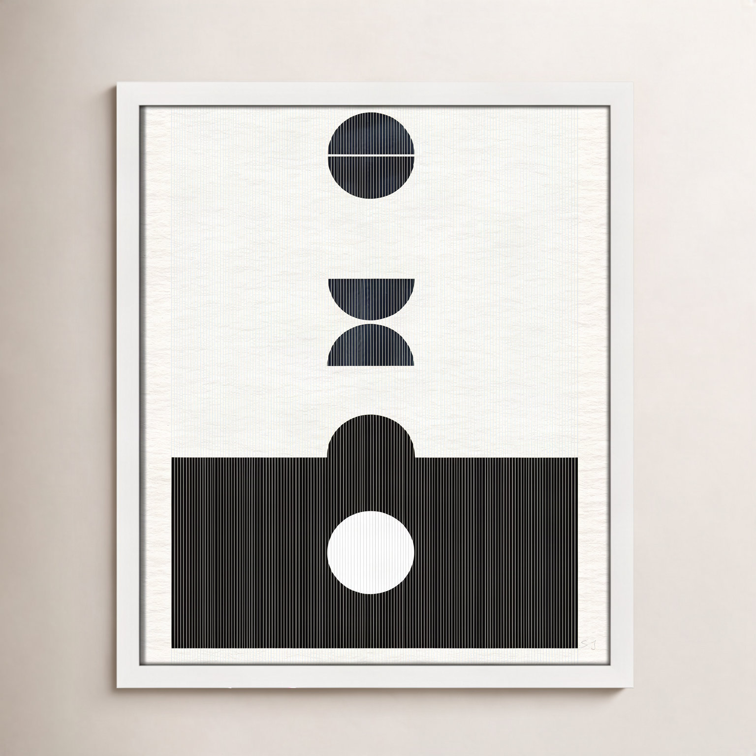 Eclipse I Print by Susan Jill, 19" H x 16" W x 0.75" D, Satin White Framed