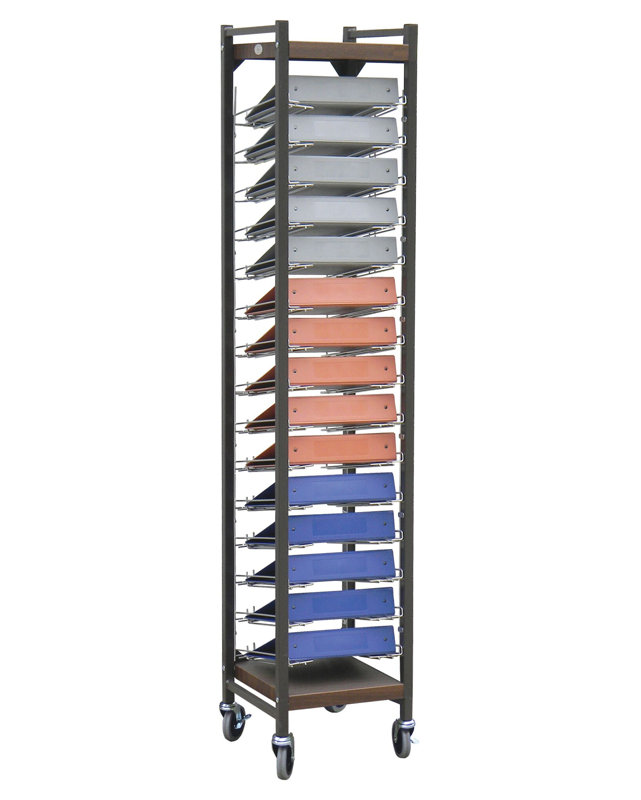 72'' H x 14.5'' W File Cart with Wheels, Woodgrain