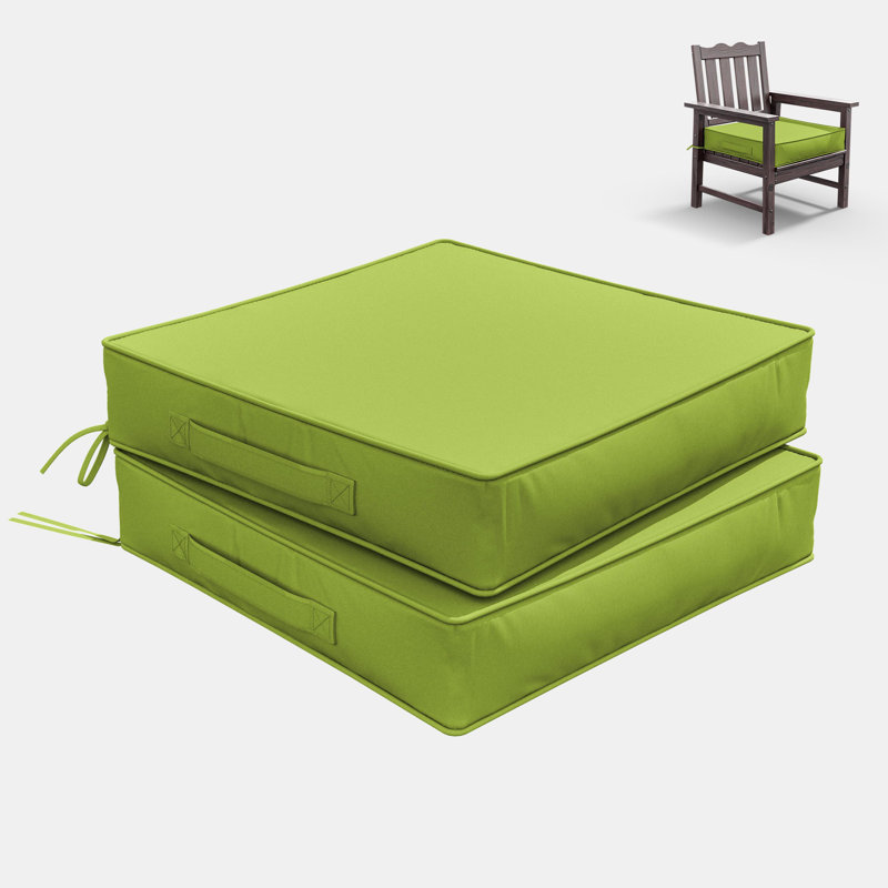 Outdoor 5” Seat Cushions And 24”X24” Outdoor Cushions Dining Seat Cushions , Grass Green