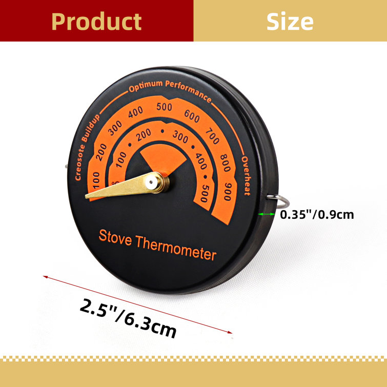 Stove Pipe Thermometer Gauge, Stove Thermometer Wide Measuring Range Simple  Temperature Reading for Home or Restaurant Use