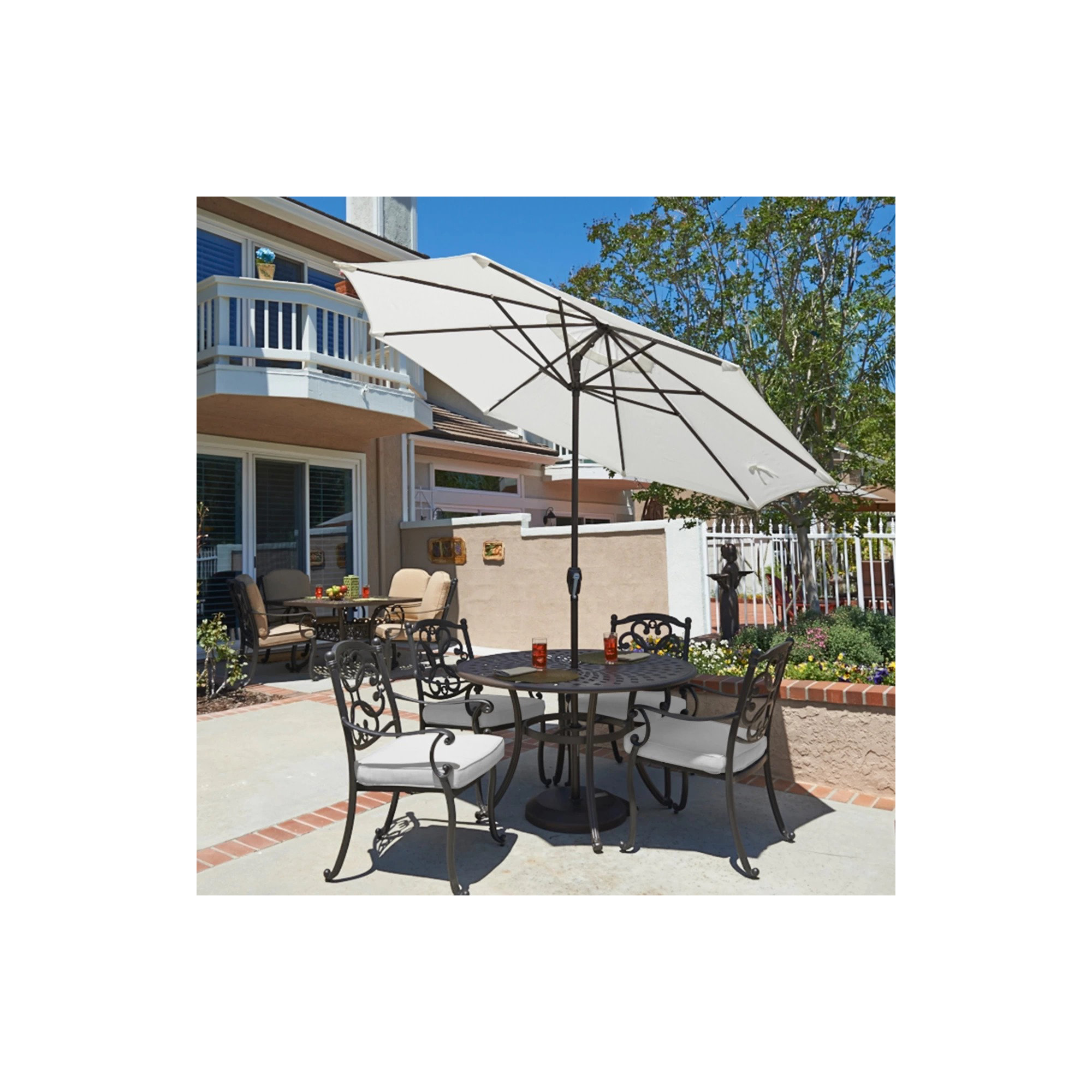 Stevie 108'' Outdoor Umbrella, White - Olefin