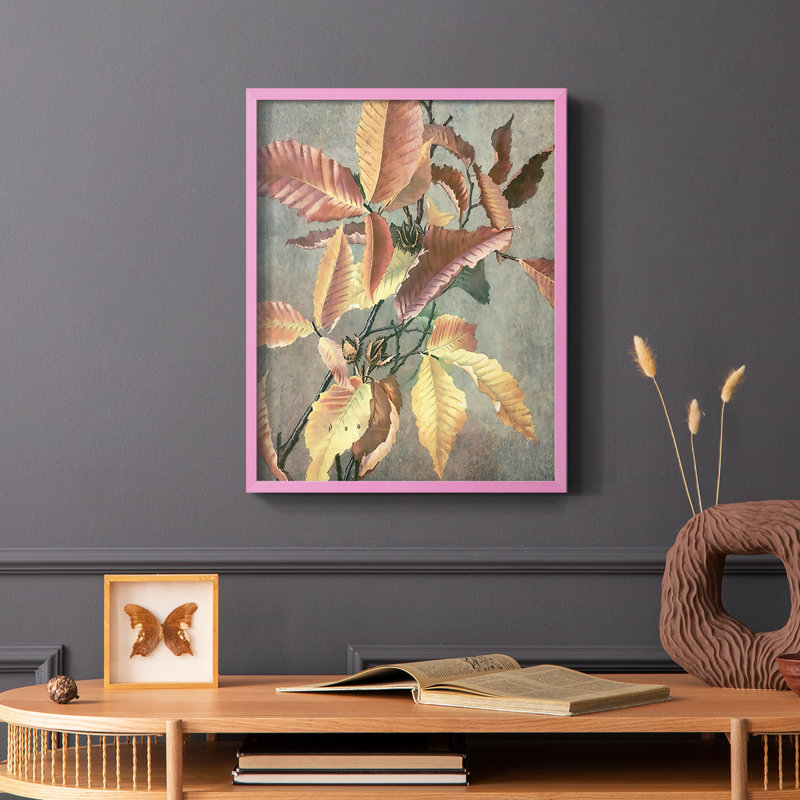 «Autumn antique I», reproduction encadrée - bois massif, Rose, H 10 po x l 8 po