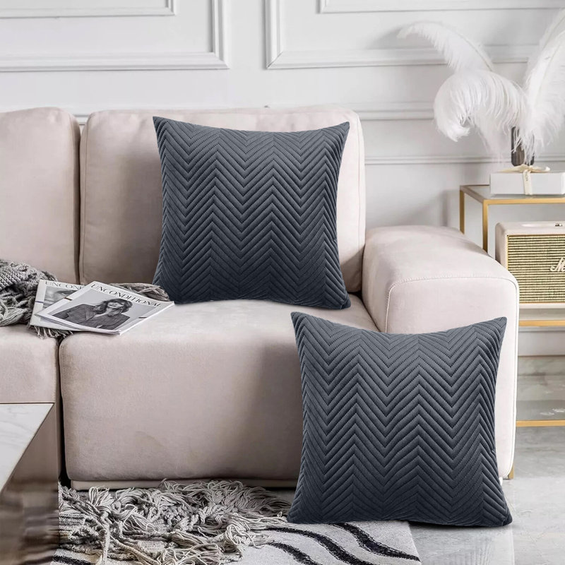 Chevron Square Cushion, Black
