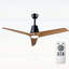 Ventilateur de plafond décoratif de 52 pouces avec lumières DEL, 3 pales en bois massif, télécommande, intensité variable 3CCT, minuterie, moteur réversible à 6 vitesses pour le salon ou le patio