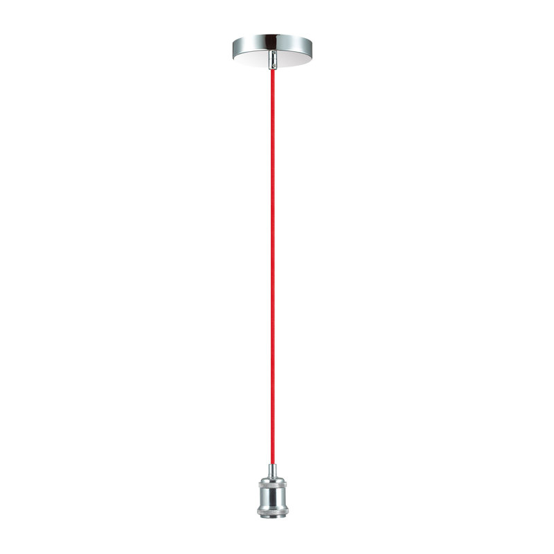 Capron 1 - Light Single Pendant, Polished Chrome/Red