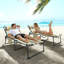 Ensemble de 2 chaises longues pliantes, 5 chaises longues inclinables pour piscine extérieure avec trou de lecture et poche de rangement latérale