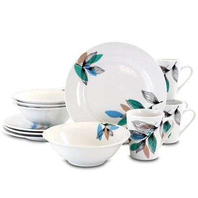 Gibson Home Vineyard 12 Piece Dinnerware Set, Service for 4