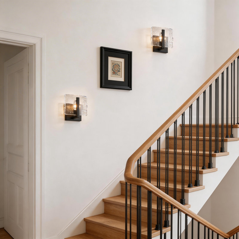 6.3Inch Armed Glass Wall Sconce