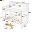 Lit superposé simple en bois de pin blanc avec tiroir de rangement et tablettes intégrées, facile à assembler pour les chambres à coucher avec tiroir