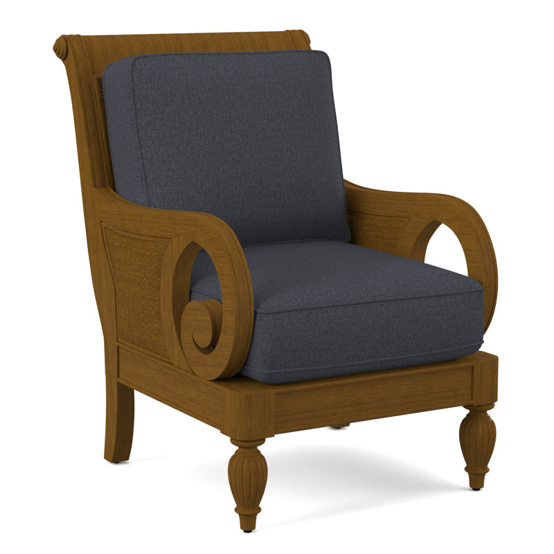 Grand View 71.12Cm Wide Armchair, Havana Finish, Eggshell Crypton Performance; 0884-93