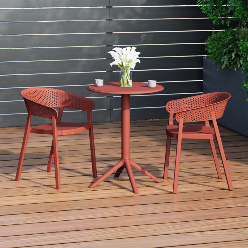 Ensemble repas extérieur 2 personnes, Rouge