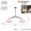 Luminaire suspendu charbon 6 lumières Lyutcho