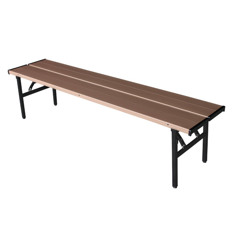 Banc de jardin en acier thermolaqué, Brun, H 17,52 po x l 71,06 po x P 16,34 po