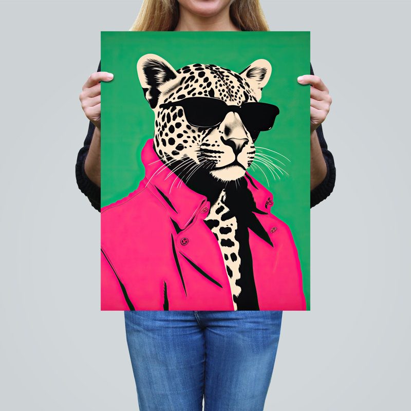 Wall Art Print Fashion Cheetah I Fun Animal Green Living Room