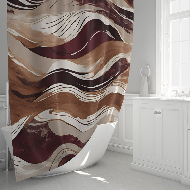 Rideau de douche abstrait Donyai, H 93 po x l 70 po
