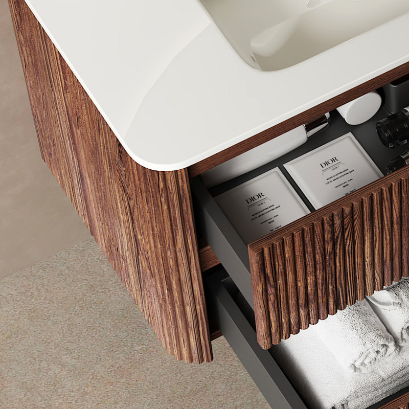 NOOR 36" Bathroom Sink Without Cabinet, White Ceramic Basin