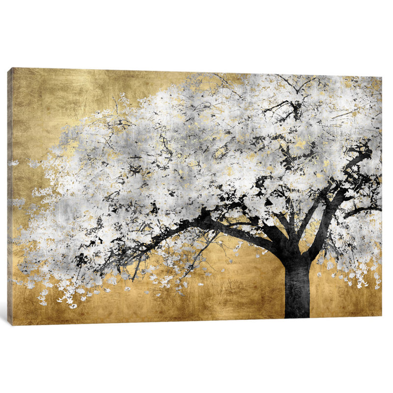 «Silver Blossoms» par Kate Bennett, impression sur toile tendue, H 26 po x l 40 po x P 1,5 po, Toile tendue, Pas de tapis