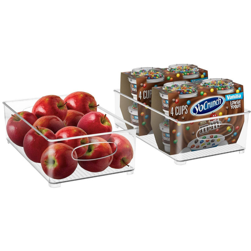 Sorbus 2 Pack Medium Stackable Clear Storage and Organizer Bins with Handles