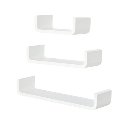 3 Piece U-Shaped Floating Shelf