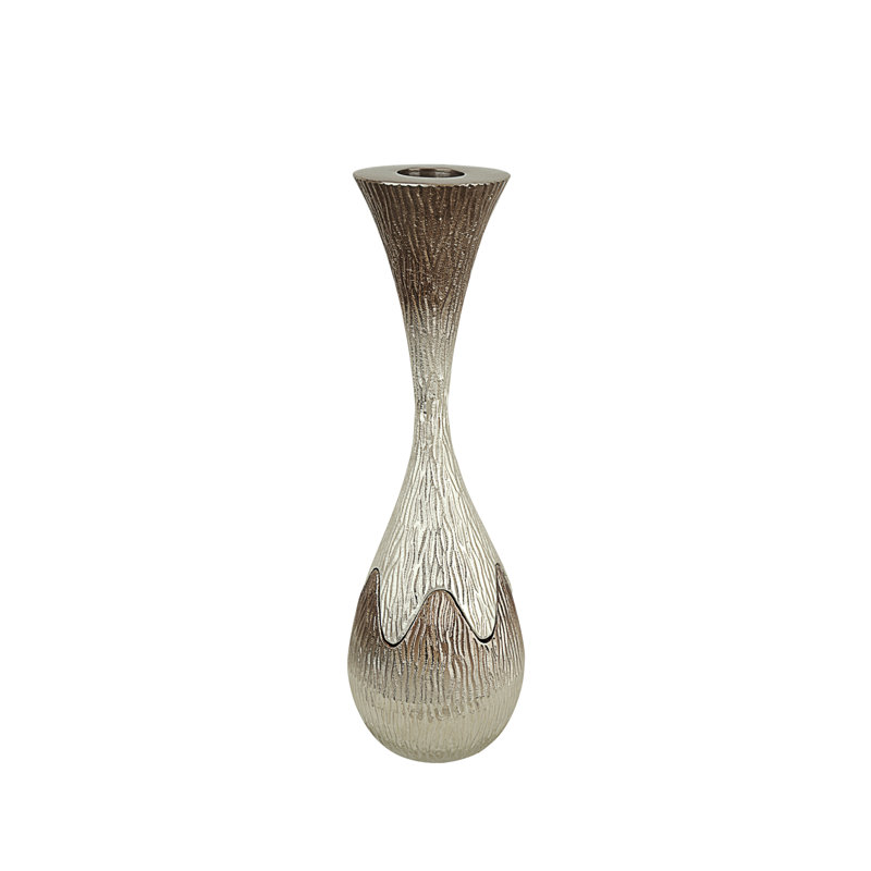 Silver and Bronze Aluminum Tabletop Candlestick Set