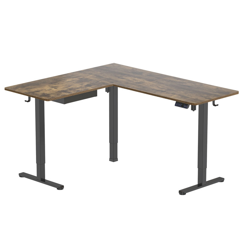 Bureau de coin debout à hauteur ajustable électrique Mount-it, brun