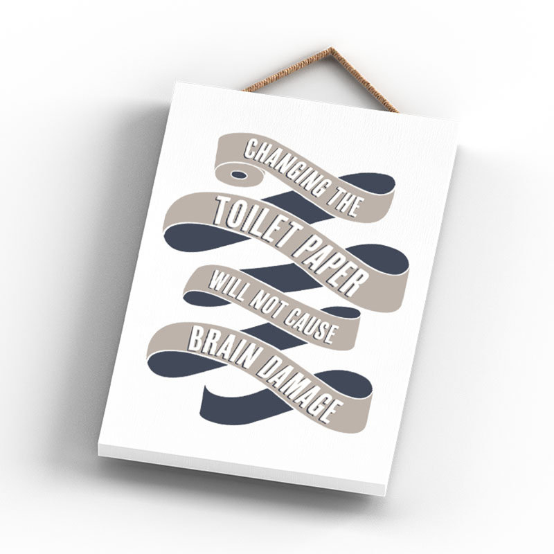 Vivid Squid Wholesale Changing The Toilet Paper - No Frame Print on Wood