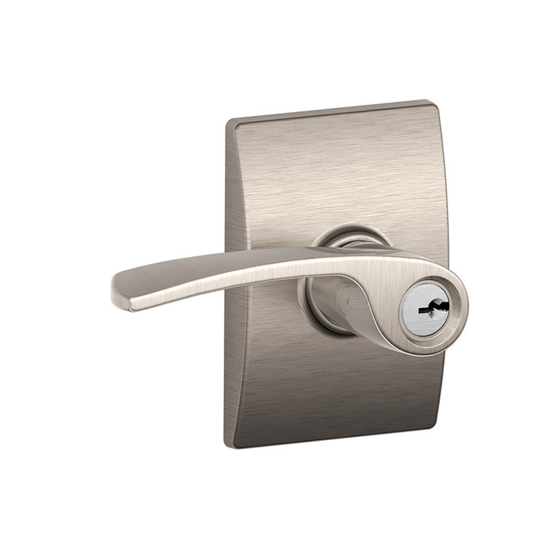 Serrure d'entrée à levier Merano, Nickel satiné, Clé identique, Oui