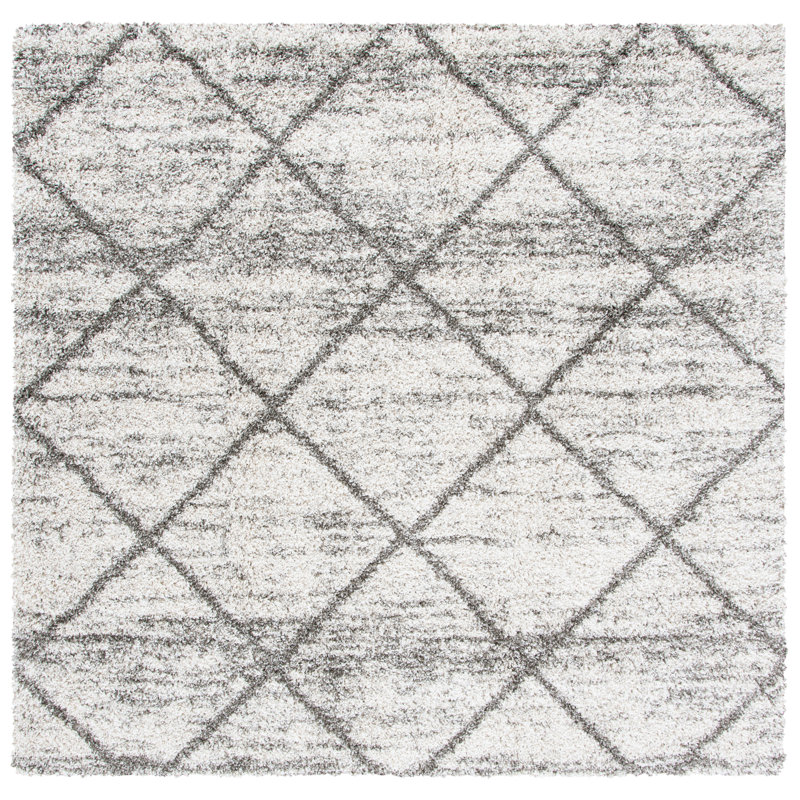 Cotswald Performance Geometric Rug, Square 5'3", Beige/Gray