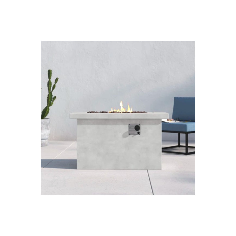 24'' H Concrete Propane/Natural Gas Outdoor Fire Pit Table, Gray