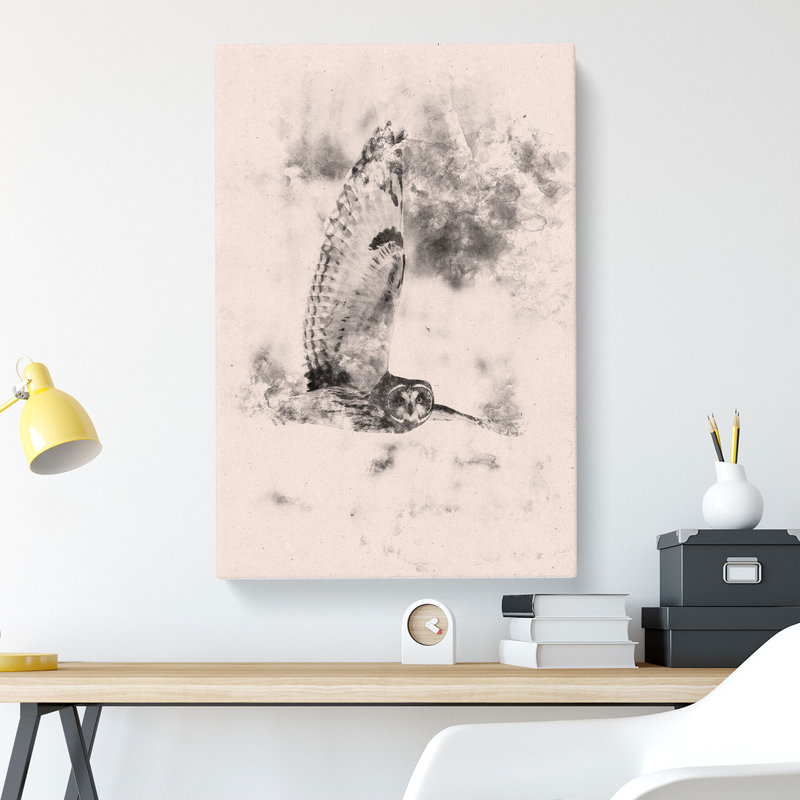 Owl In Flight - Wrapped Canvas, 50cm H x 35cm W x 3cm D