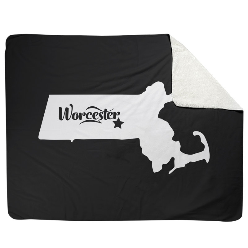 Jeté polaire worcester massachusetts, l 52,5 po x L 62,5 po, Noir