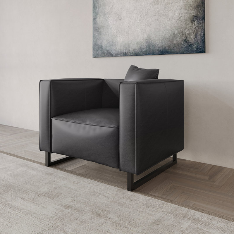 Fauteuil d'appoint en polyuréthane rembourré, Gris