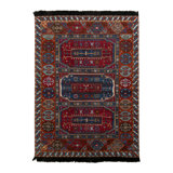 Rug & Kilim’S Tribal Rug In Red And Blue Geometric All Over Pattern
