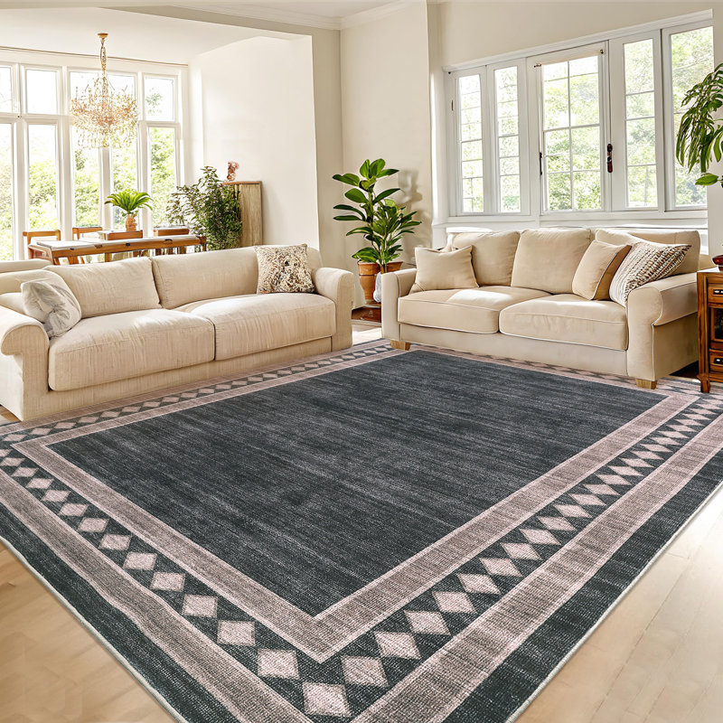 Tapis très grand lavable à la machine lavable à la machine tapis d'intérieur pliable pour salon, salle à manger, chambre à coucher