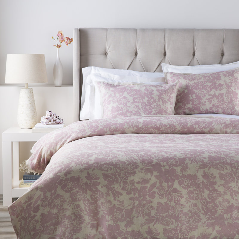 Clara Traditional Floral Duvet Cover, Full / Queen, Gray