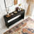 3-Drawer Console Table with Vertical Slats-1943750544