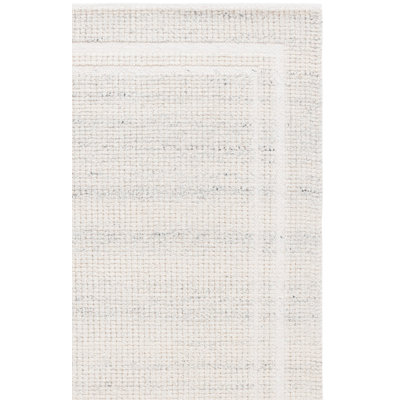 Hand-Loomed Geometric Wool Rug